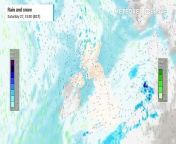 Rain will push northwards and eastwards on Sunday bringing torrential downpours.