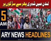 #headlines #london #protest #pmshehbazsharif #PTI #pakvsnz #aliamingandapur &#60;br/&#62;&#60;br/&#62;Follow the ARY News channel on WhatsApp: https://bit.ly/46e5HzY&#60;br/&#62;&#60;br/&#62;Subscribe to our channel and press the bell icon for latest news updates: http://bit.ly/3e0SwKP&#60;br/&#62;&#60;br/&#62;ARY News is a leading Pakistani news channel that promises to bring you factual and timely international stories and stories about Pakistan, sports, entertainment, and business, amid others.&#60;br/&#62;&#60;br/&#62;Official Facebook: https://www.fb.com/arynewsasia&#60;br/&#62;&#60;br/&#62;Official Twitter: https://www.twitter.com/arynewsofficial&#60;br/&#62;&#60;br/&#62;Official Instagram: https://instagram.com/arynewstv&#60;br/&#62;&#60;br/&#62;Website: https://arynews.tv&#60;br/&#62;&#60;br/&#62;Watch ARY NEWS LIVE: http://live.arynews.tv&#60;br/&#62;&#60;br/&#62;Listen Live: http://live.arynews.tv/audio&#60;br/&#62;&#60;br/&#62;Listen Top of the hour Headlines, Bulletins &amp; Programs: https://soundcloud.com/arynewsofficial&#60;br/&#62;#ARYNews&#60;br/&#62;&#60;br/&#62;ARY News Official YouTube Channel.&#60;br/&#62;For more videos, subscribe to our channel and for suggestions please use the comment section.