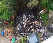 Garden fire in Stanground from fire sixy video