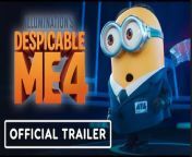 Watch the Despicable Me 4 trailer! Take a look at the latest trailer for the first Despicable Me movie in seven years, Gru, the world’s favorite supervillain-turned-Anti-Villain League-agent, returns for an exciting, bold new era of Minions mayhem in Illumination’s Despicable Me 4.&#60;br/&#62;&#60;br/&#62;The world’s favorite supervillain-turned-Anti-Villain League-agent returns for an exciting, bold new era of Minions mayhem. A new chapter has begun as Gru, Lucy, and their girls —Margo, Edith, and Agnes welcome a new member to the Gru family, Gru Jr., who is intent on tormenting his dad. As Gru faces a new nemesis in Maxime Le Mal and his femme fatale girlfriend Valentina, the family is forced to go on the run. &#60;br/&#62; &#60;br/&#62;Despicable Me 4 stars Steve Carell, Kristen Wiig, Will Ferrell, Pierre Coffin, Joey King, Sofia Vergara, Stephen Colbert, Miranda Cosgrove, Chloe Fineman, Steve Coogan, Chris Renaud, Dana Gaier, Madison Polan, and more. Chris Renaud serves as director alongside Mike White and Ken Daurio who wrote the screenplay. Despicable Me 4 is co-directed by Patrick Delage and produced by Chris Meledandri and Brett Hoffman.&#60;br/&#62;&#60;br/&#62;Despicable Me 4 is releasing in theaters on July 3, 2024.&#60;br/&#62;