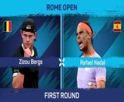 Rafael Nadal came from a set down to beat Zizou Bergs in the first round of the Rome Open