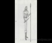 A video of a pencil sketch, of a barbarian. Drawn by Scott Snider. Uploaded 03-30-2024.